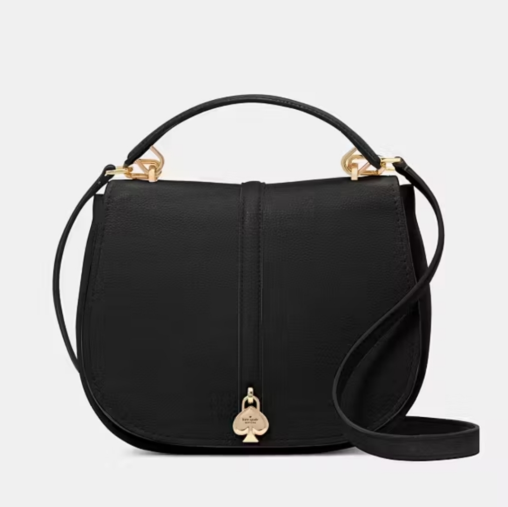 Kate Spade Kayla Pebbled Leather Saddle Bag, Black